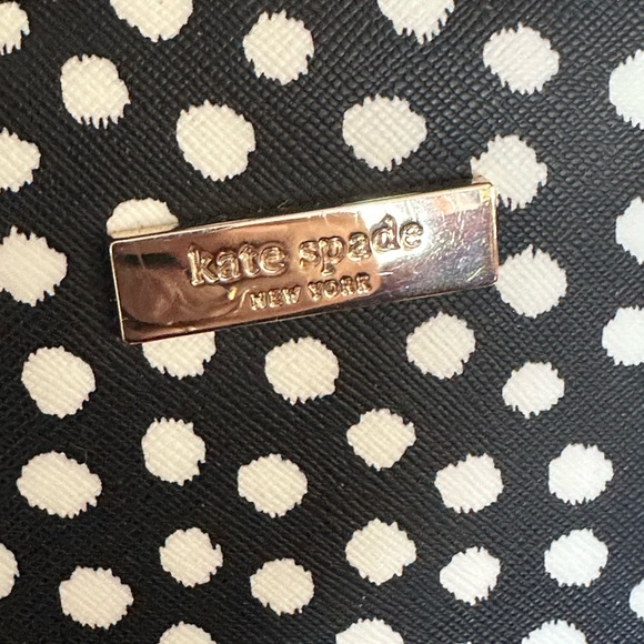 Kate Spade Laurel Way Black White Polka Dot Evangelie satchel purse - Picture 2 of 9